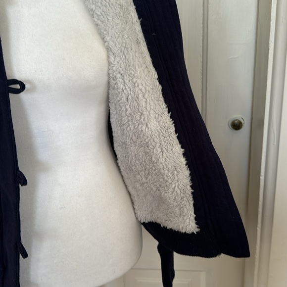 So, darling cotton blend jacket with faux fur lining, buttons and zips, size med - Picture 3 of 9